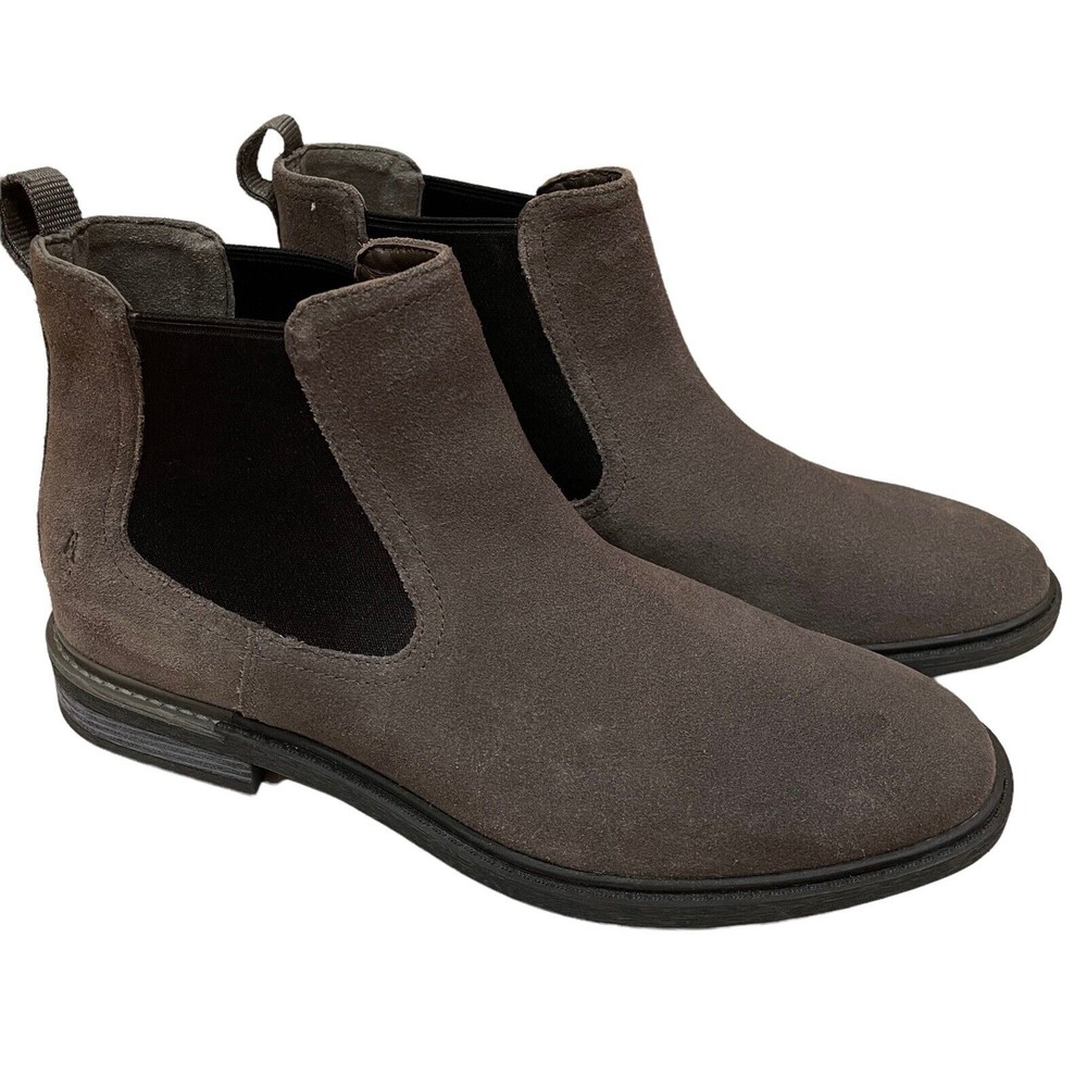 Hush Puppies Mens Davis Chelsea Boot Size 11 Gray Suede NEW WITHOUT BOX